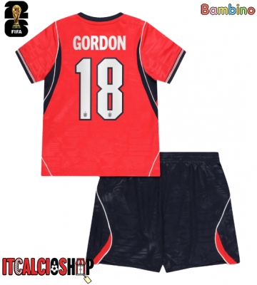 Inghilterra Anthony Gordon #18 Seconda Maglia Bambino Mondiali 2026 Manica Corta (+ Pantaloni corti)